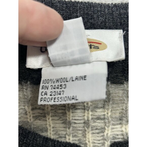 Vintage Talbots 100% Wool cardigan Sweater Medium Leaf Print Fall Hong Kong - Picture 6 of 6